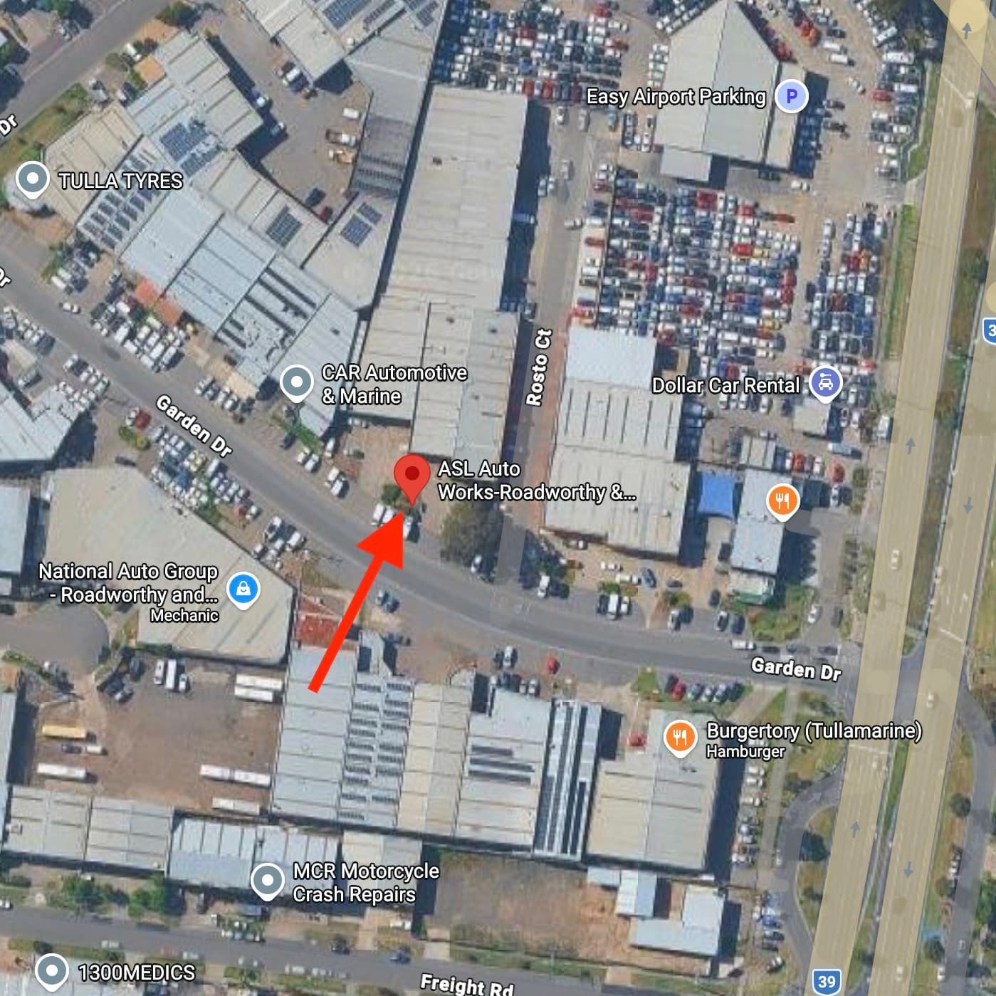 Getting to ASL Auto Works at 6 Garden Dr, Tullamarine